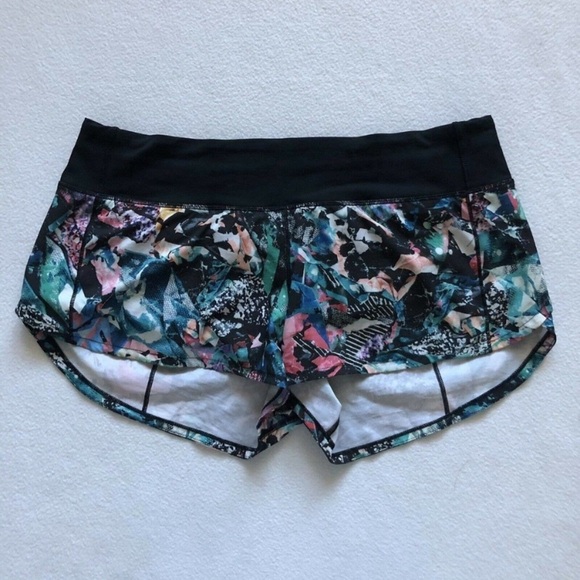 Lululemon Women Run Speed Up Short 2.5" Inseam Dappled Daze Obsidian Size 14 - Picture 5 of 11